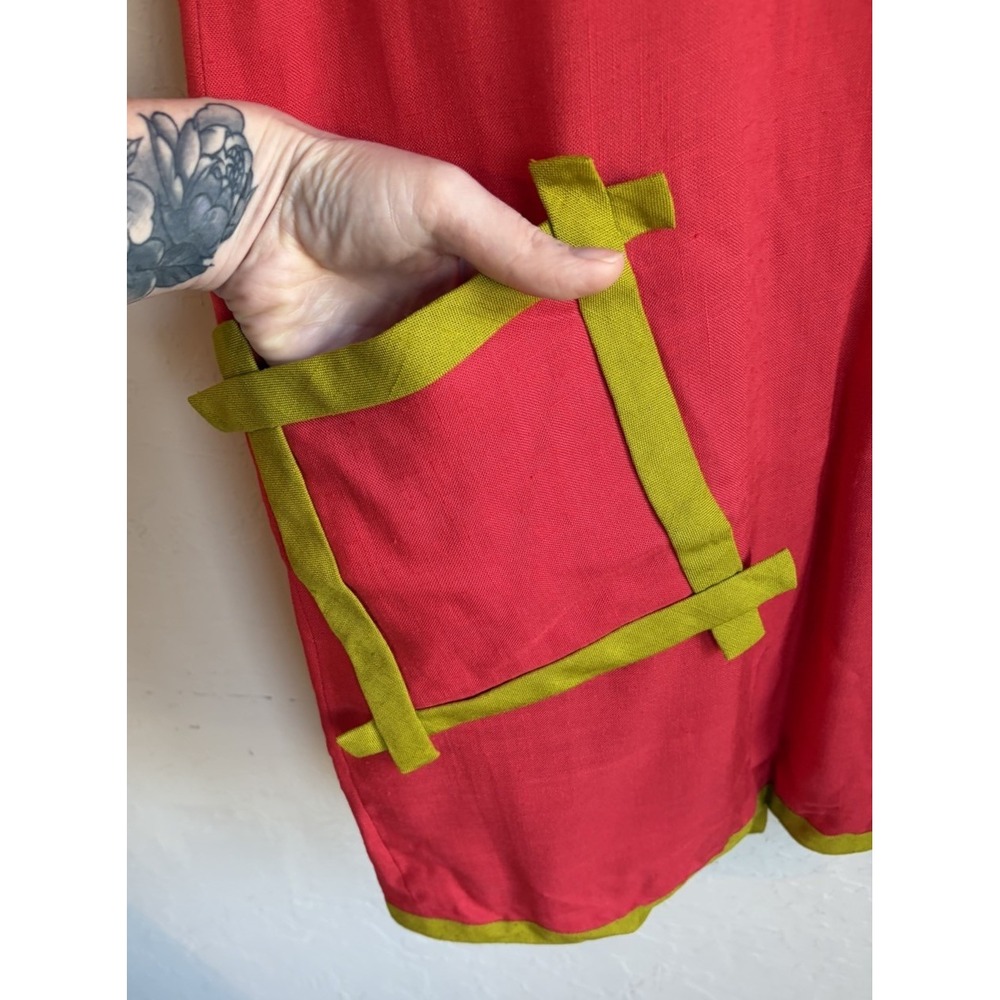 Vtg 80s Stanley Platos Martin Ross Button Shift Dress 12 Mod Maximalist New Wave - Picture 7 of 9